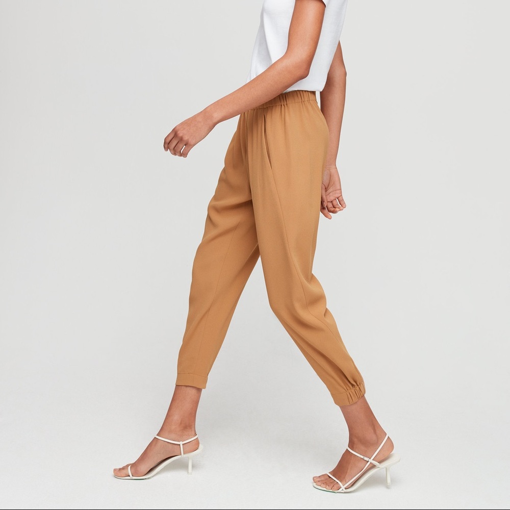 Aritzia Babaton Dexter Pants, size S, camel color